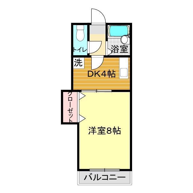 グランピア稗田(1K/1階)の間取り写真