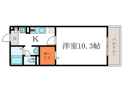 シュペリールA棟(1K/2階)の間取り写真