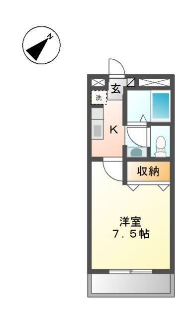 レスポワール(1K/1階)の間取り写真