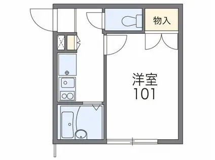 レオパレスファナーリ(1K/1階)の間取り写真