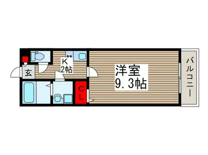 ブリエラクティIII(1K/3階)の間取り写真