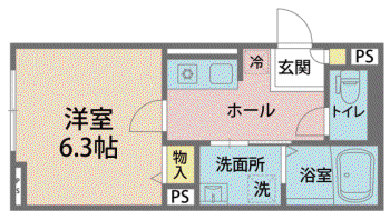えちぜん鉄道三国線 福大前西福井駅 徒歩5分 3階建 築6年(1K/1階)の間取り写真