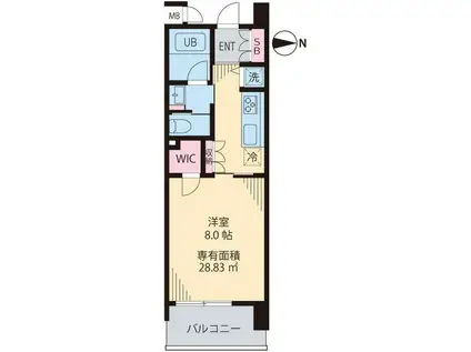 ビイルーム武蔵小杉(1K/6階)の間取り写真