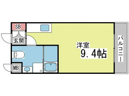 サンビルダープラスパークサイド六甲(ワンルーム/4階)の間取り写真