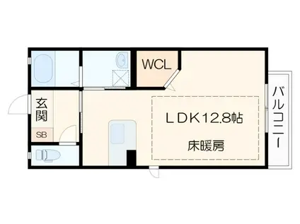 MAST COURT のと川 B棟(ワンルーム/2階)の間取り写真