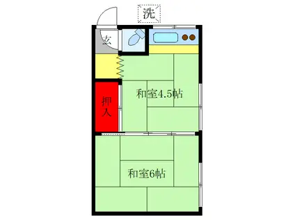 児玉荘(2K/2階)の間取り写真