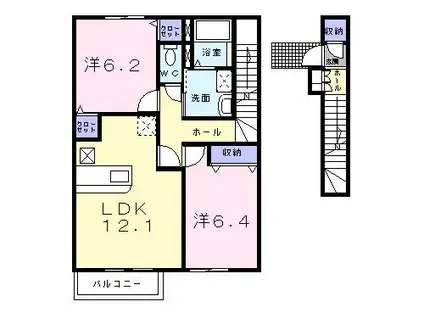 アレッサ(2LDK/2階)の間取り写真