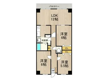 PHOENIX COURT 交野I(3LDK/3階)の間取り写真