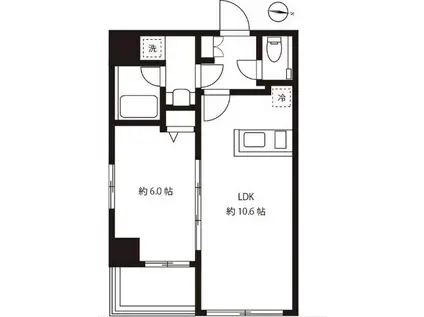 BLOOMING西麻布 ブルーミング西麻布(1LDK/2階)の間取り写真