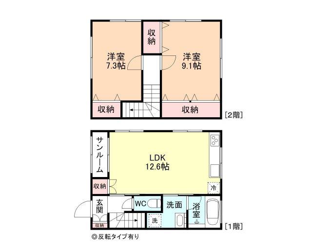 AQUA GARDENC棟(2LDK/1階)の間取り写真