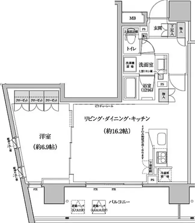 パークハビオ渋谷本町レジデンス 6階階 間取り