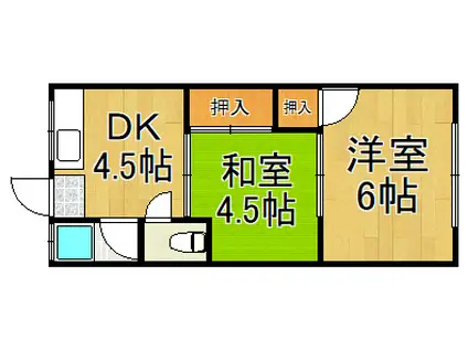 コーポ戸崎(2DK/2階)の間取り写真