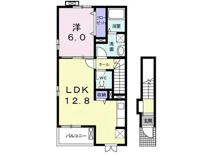 プランタンII(1LDK/2階)の間取り写真