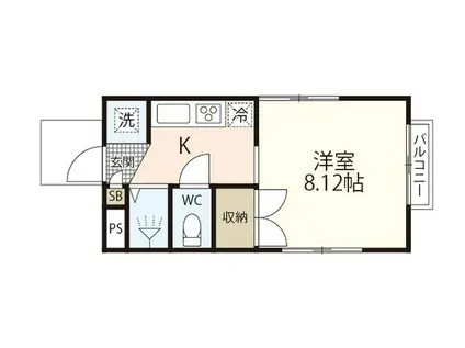 フォレ井口(1K/1階)の間取り写真
