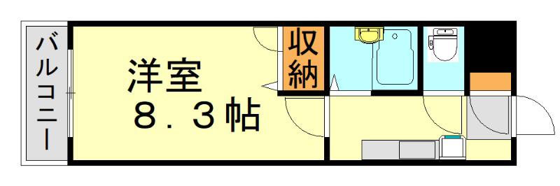 ルモールTJ(1K/4階)の間取り写真