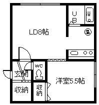 エクセレント34(1LDK/1階)の間取り写真
