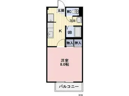 ドリーム(1K/1階)の間取り写真