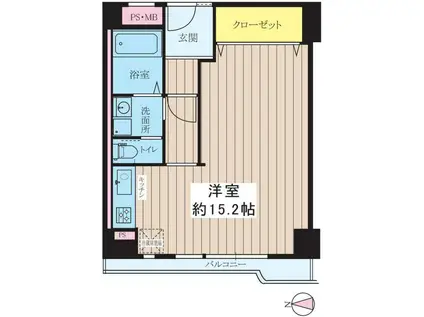 プラザ新大阪(ワンルーム/3階)の間取り写真
