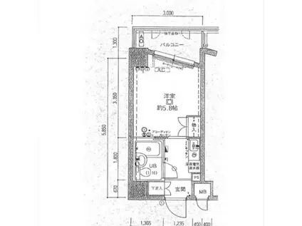 グランデール名古屋(1K/7階)の間取り写真