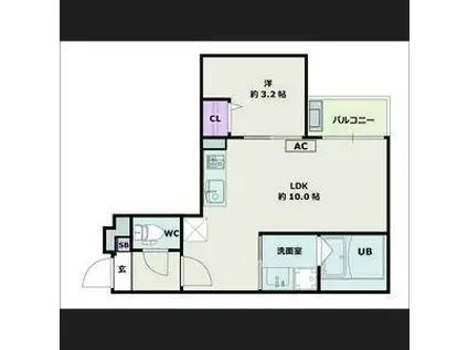 JACK KOMOTOHOMMACHI II(1LDK/1階)の間取り写真