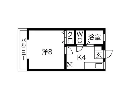 フォレストII(1K/1階)の間取り写真