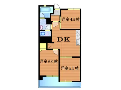 アメニティコウヤマ第2ガーデン(3DK/1階)の間取り写真