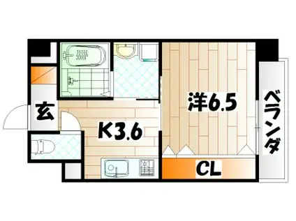 ドレスローズ(1K/8階)の間取り写真