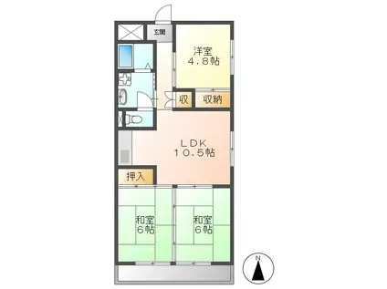 高杉雅ハイツ(3LDK/3階)の間取り写真