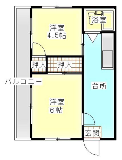 メルポート仁保(2K/4階)の間取り写真