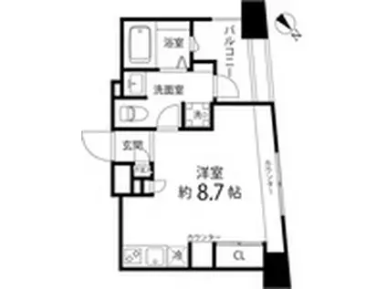 レニール本駒込(ワンルーム/4階)の間取り写真