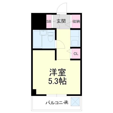 メイクスI八幡(ワンルーム/3階)の間取り写真