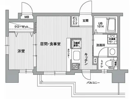エンクレスト平尾II(1LDK/5階)の間取り写真