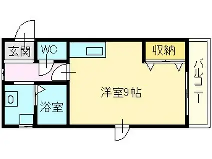 KIY ETERNA(ワンルーム/3階)の間取り写真