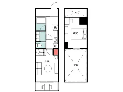 板橋マンション(1K/1階)の間取り写真