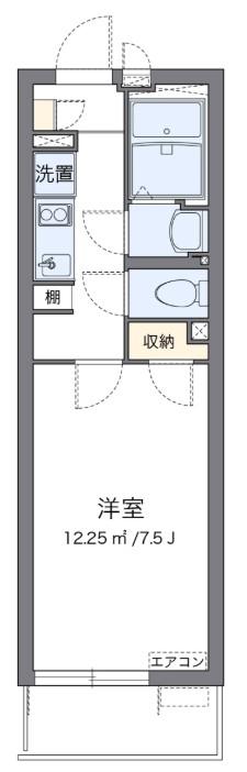 クレイノウィングコート川崎(1K/2階)の間取り写真