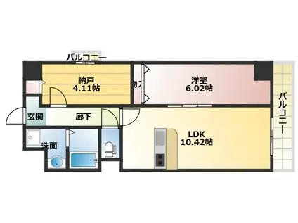 アーバンパーク新大阪(2LDK/6階)の間取り写真