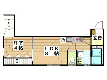 MUSE ZIO V(1LDK/2階)の間取り写真