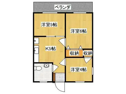 オーシャンパレス首里(3K/4階)の間取り写真