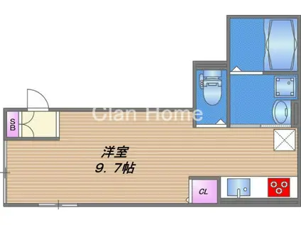 ダイヤモンドフジ鶴橋 ゴールド(ワンルーム/3階)の間取り写真