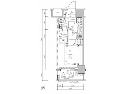 SYFORME KANNAI(1K/2階)の間取り写真