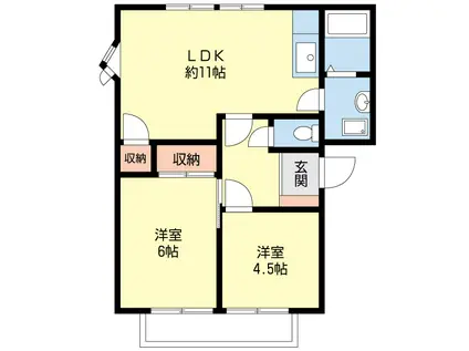 ブルームスクエア(2LDK/1階)の間取り写真
