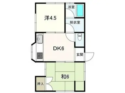 シンプルライフ田寺(2DK/1階)の間取り写真