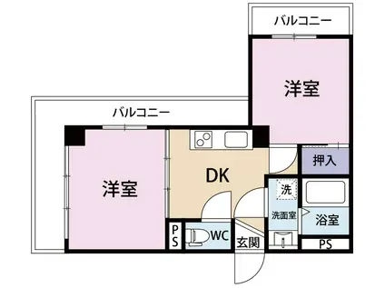 富士昭和ビルII(2DK/6階)の間取り写真