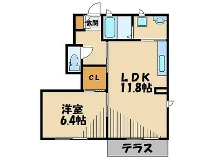 エクセルコート(1LDK/1階)の間取り写真