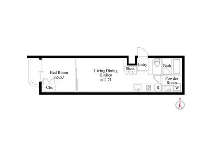 グランパセオ代々木上原II(1LDK/B1階)の間取り写真