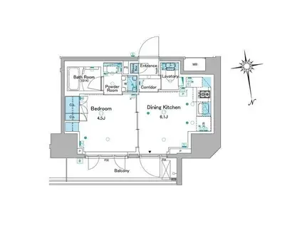 ルフォンプログレ品川大井(1DK/6階)の間取り写真