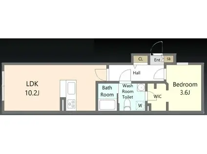AGRACES小竹向原(1LDK/2階)の間取り写真