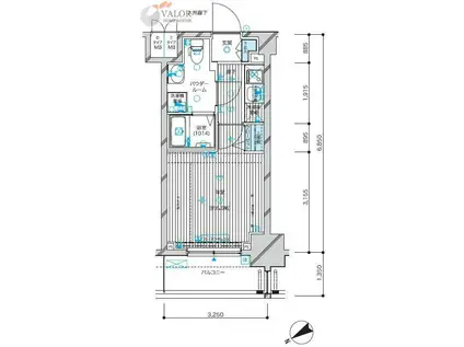 メインステージ蒲田VIエグザ(1K/8階)の間取り写真