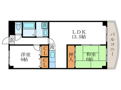 ベネッセ桂川(2LDK/5階)の間取り写真
