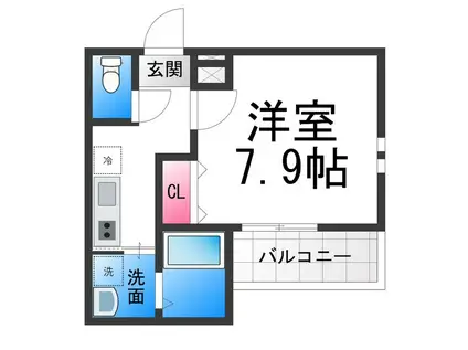 フジパレス北花田駅東(1K/1階)の間取り写真